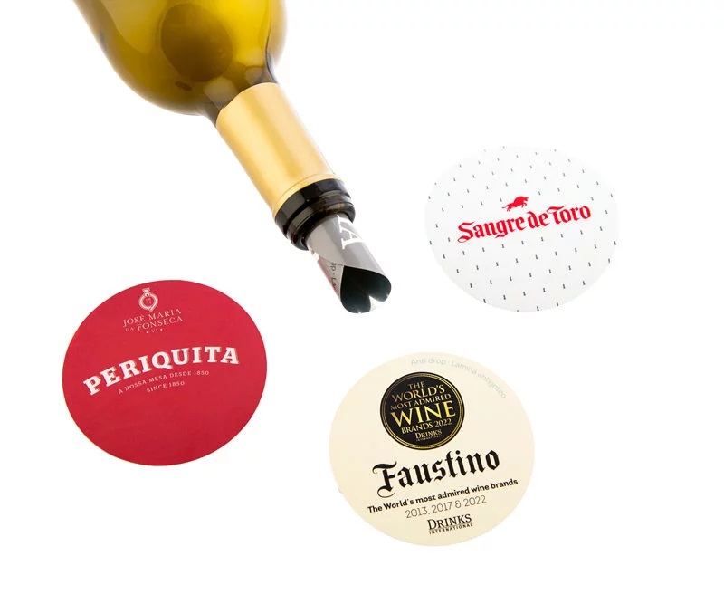 500 laminas antigoteo Color para botellas de vino personalizables - Empresas